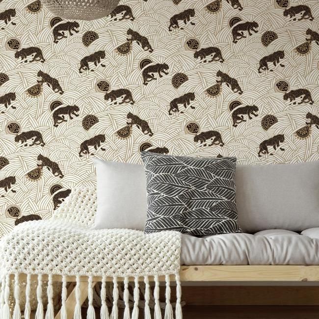 Обои Ronald Redding Tea Garden Tibetan Tigers AF6549 фото в интерьере